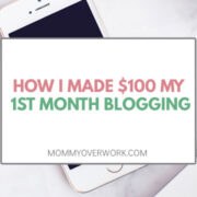how i made $100 my first month blogging text overlap atop iphone and part of keyboard overhead shot.