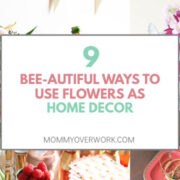 collage of floral home decor diy arrangement ideas.