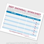 free debt snowball worksheet tracker printable.