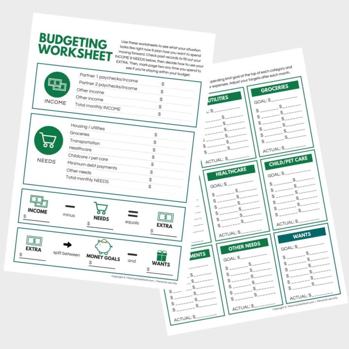 12 Free Printable Budget Worksheets to BE BOSS OF YOUR MONEY