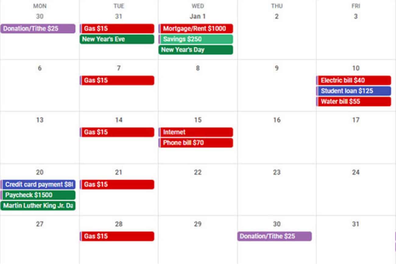 Free Budget Calendars to Make Bill Payments a Breeze