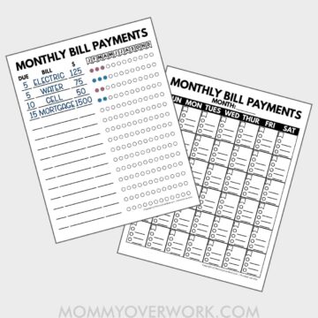 Free Bill Payment Trackers [Printable PDF]