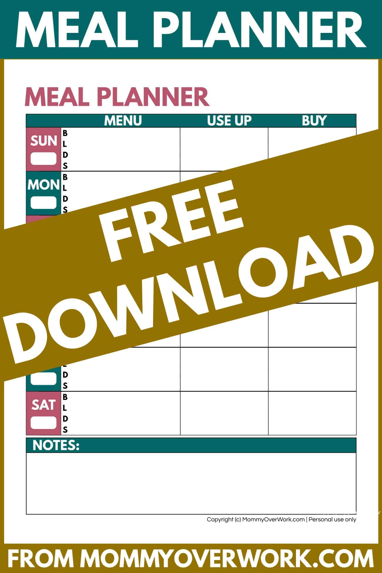 free budget meal planner template planning printable.